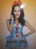 Adult Female Costumes to Hire - Alice CHECKED blue Dress - Adult